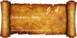 Jakubecz Ada névjegykártya